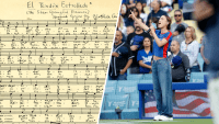 Nezza performs "El Pendón Estrellado" Sunday June 16, 2025 at Dodger Stadium.