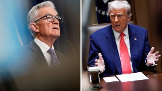 U.S. Federal Reserve Chair Jerome Powell and U.S. President Donald Trump.
