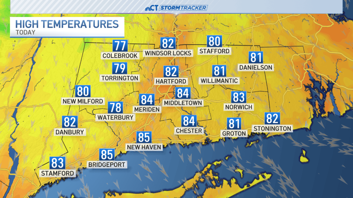 Lower humidity with temperatures in the 80s today – NBC Connecticut