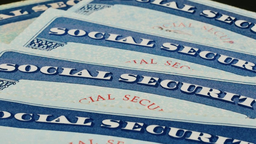 U.S. Social Security cards are seen