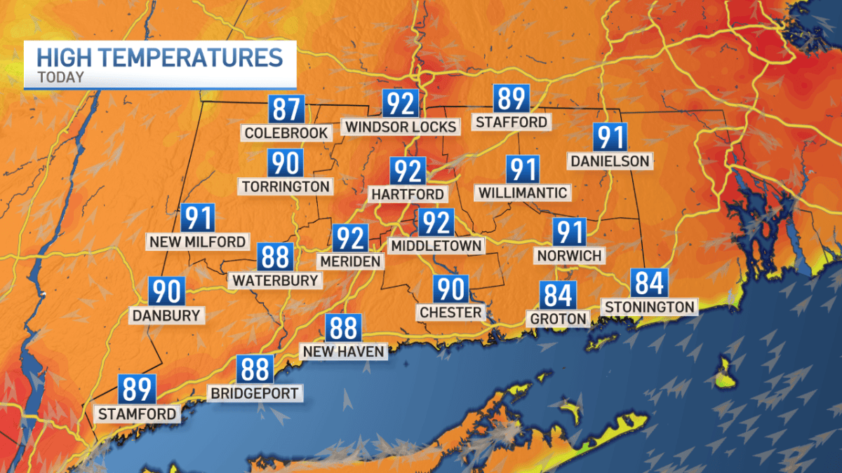 Temperatures expected to stay in 90s for a few days – NBC Connecticut