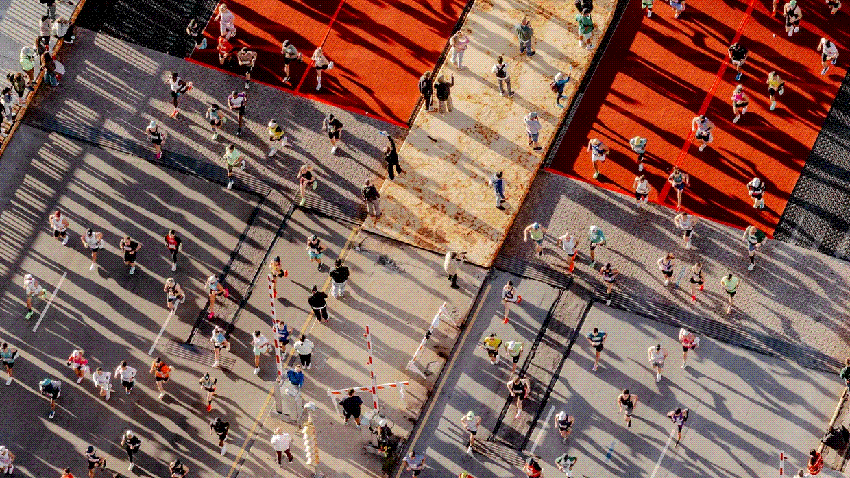 Runners compete in the Chicago Marathon on Oct. 12.