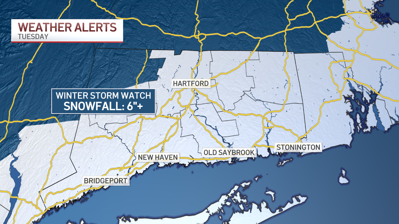 Winter storm watch issued for parts of Connecticut – NBC Connecticut