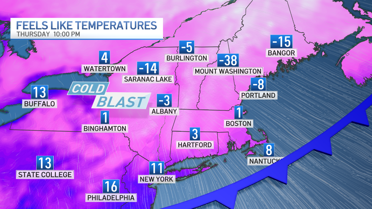 Bitter cold with wind chills near zero tonight