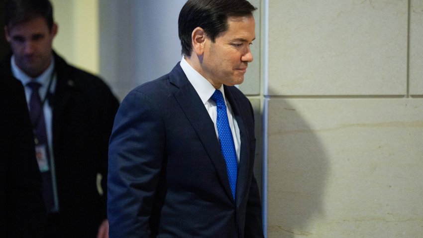 Marco Rubio, US secretary of state, arrives for a classified briefing with lawmakers at the US Capitol in Washington, DC, US, on Tuesday, Dec. 9, 2025. The nearly two dozen strikes on boats in the Caribbean and Pacific have come under bipartisan scrutiny, but recent reports that a September strike included a second one to kill two survivors clinging to wreckage at sea have prompted accusations of possible war crimes. Photographer: Aaron Schwartz/Bloomberg via Getty Images