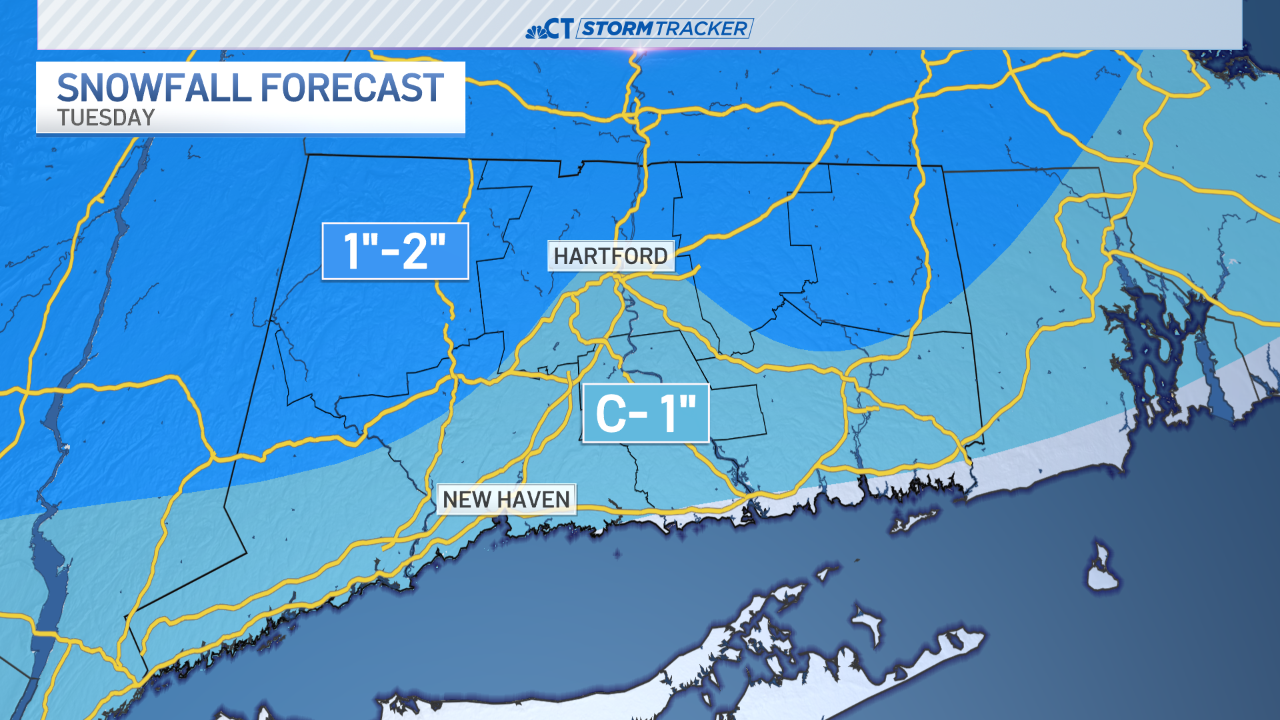 Cooler Monday ahead of snow chance on Tuesday – NBC Connecticut
