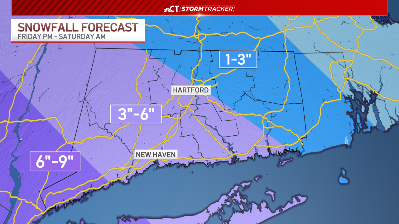 Heavy snow expected Friday night
