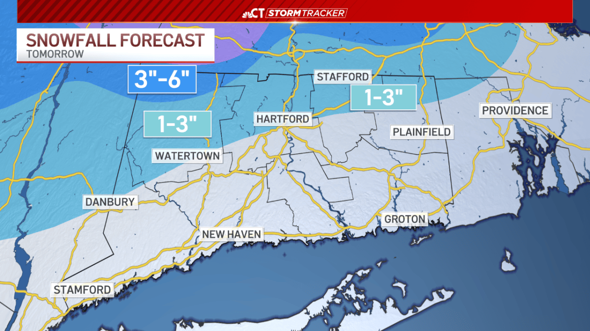 System brings snow for some, rain for others on Tuesday – NBC Connecticut