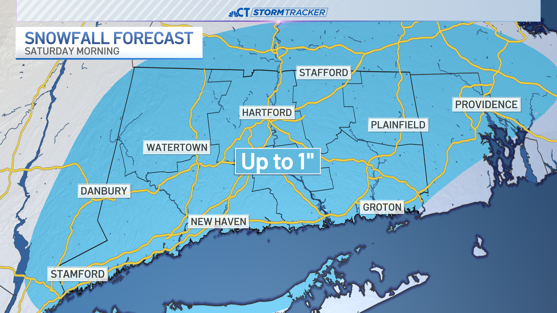 Parts of the state could wake up to a little snow Saturday