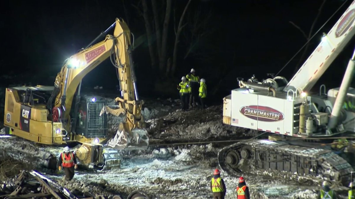 Crews work to clear train derailment in Mansfield as extreme cold ...