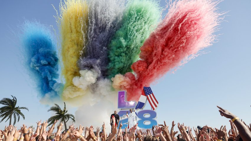 Los Angeles Olympics logo during the 2024 handover.