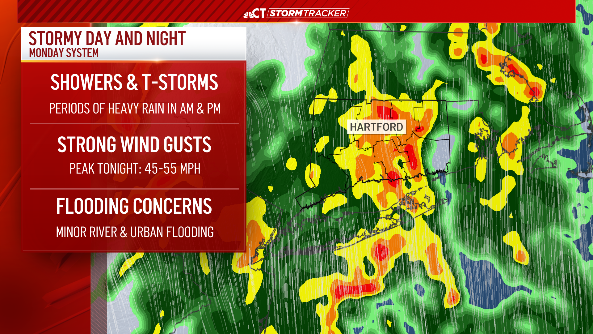 Heavy rain, thunderstorms possible Monday night – NBC Connecticut