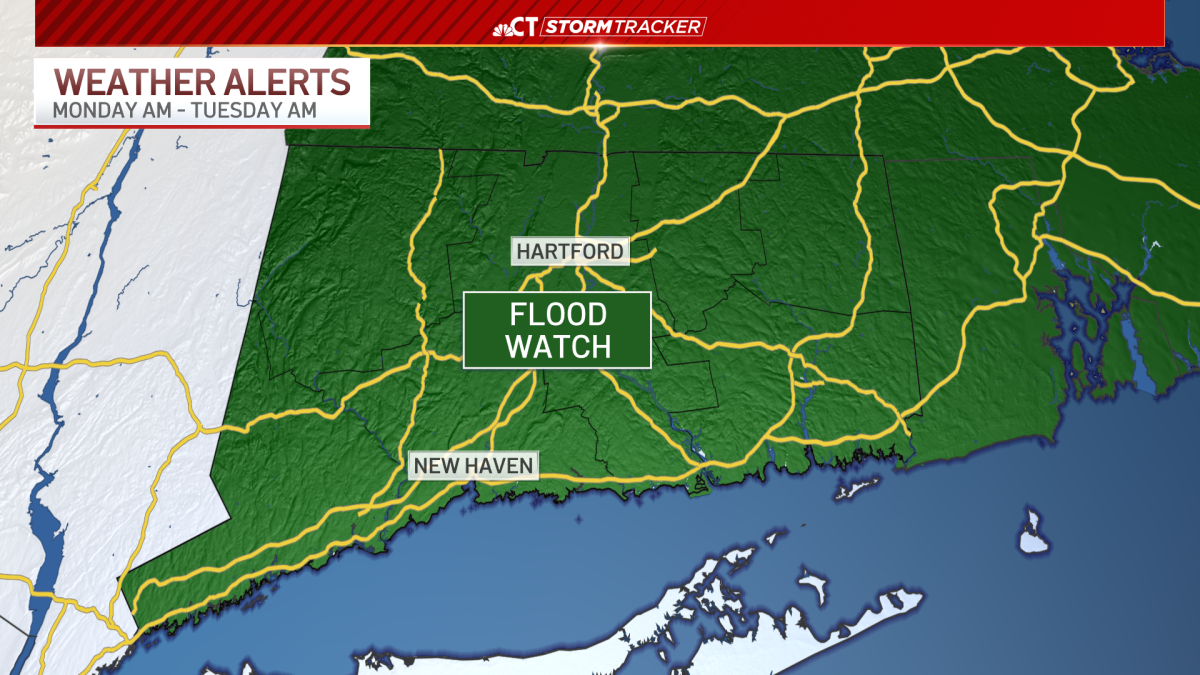 Flood watch issued ahead of Monday’s storms – NBC Connecticut