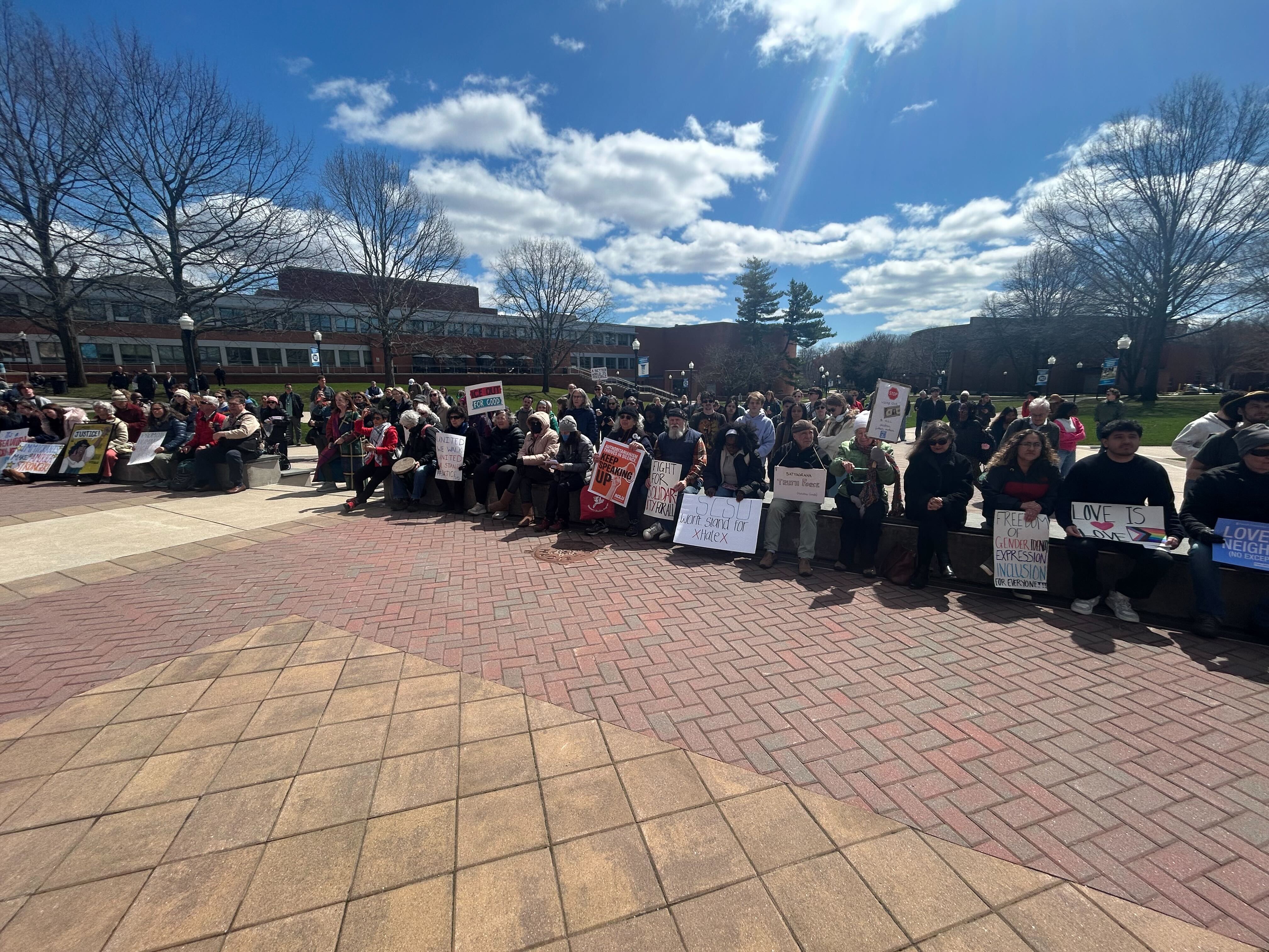 Students rally at Southern Connecticut State University after ICE ...