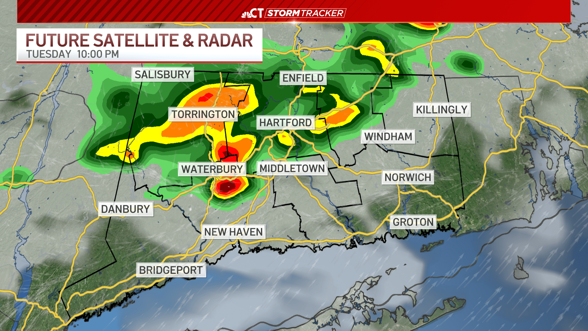 康州部分地区发布严重雷暴预警,持续至周二晚间