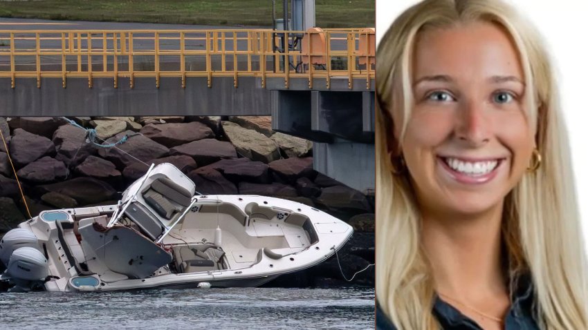 A boat crashed onto a pier holding a Logan International Airport runway in Boston Harbor, leaving Elizabeth Dankert dead, late on Wednesday, May 13, 2026.