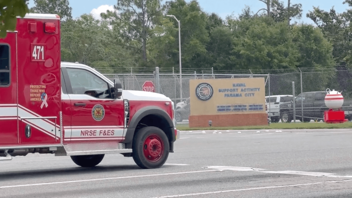 Chilling shark attack at Florida Navy base caught on camera
