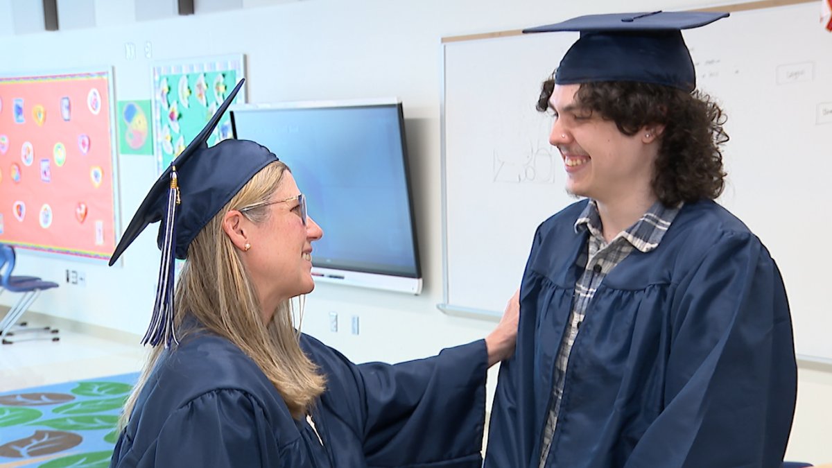 Mother and son receive high school diploma from Hartford Adult Education Center