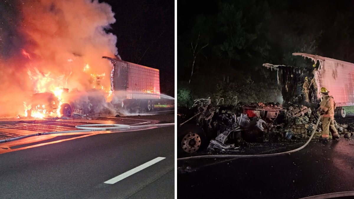 Tractor-trailer catches fire on I-84 East in Southington – NBC Connecticut