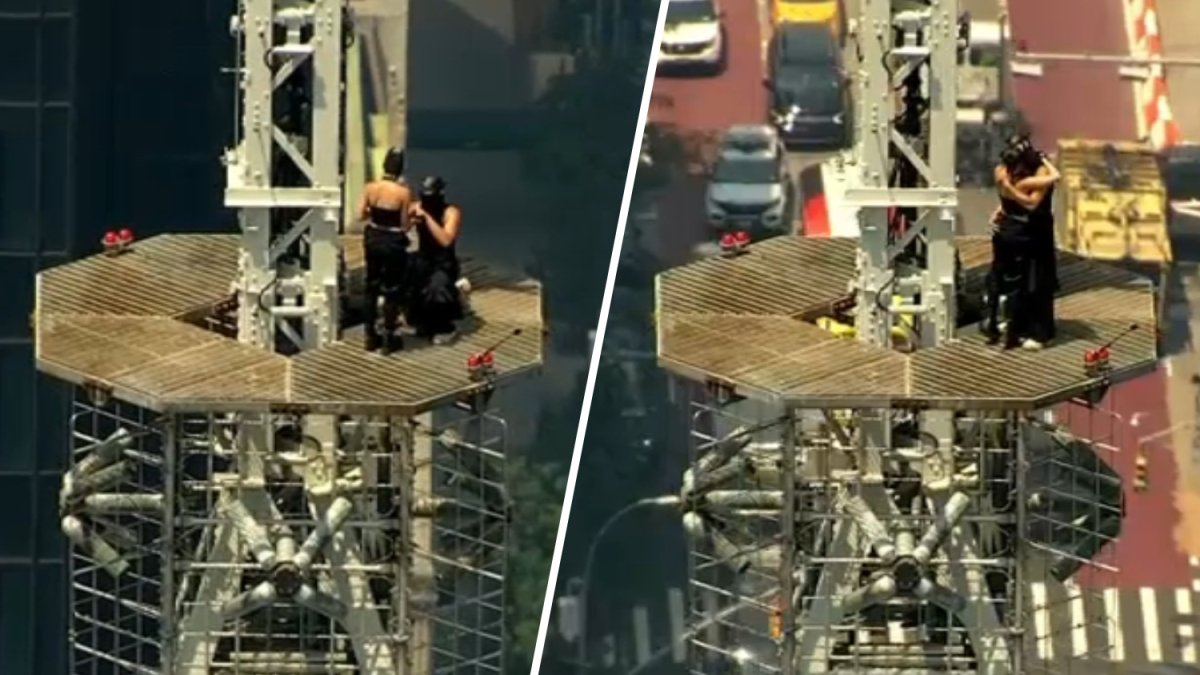 Death-defying proposal? Two trespassers climb to top of Empire State Building