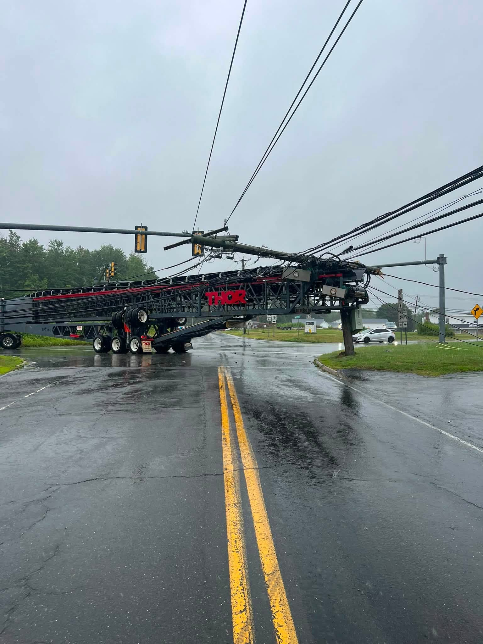 Route 16 closed in Colchester after oversized tractor-trailer crashes ...