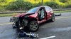 3 hospitalized after crashing into a guardrail in Norwalk