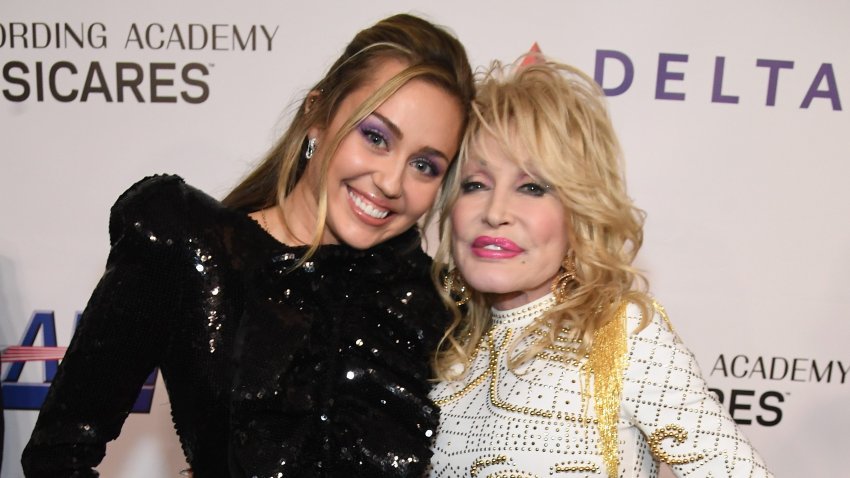 Miley Cyrus and Dolly Parton