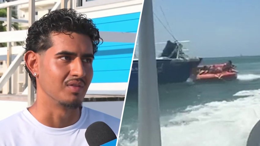 He said the raft carrying his father, aunt and cousin slammed into a boat after their captain made a quick turn.