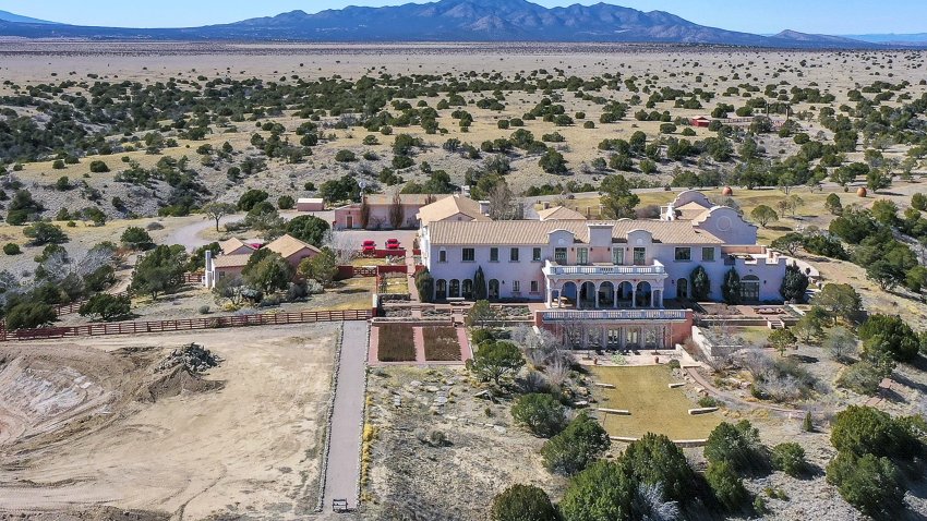 In an aerial view, Jeffrey Epstein's Zorro Ranch is shown on March 8, 2026 outside of Santa Fe, New Mexico.
