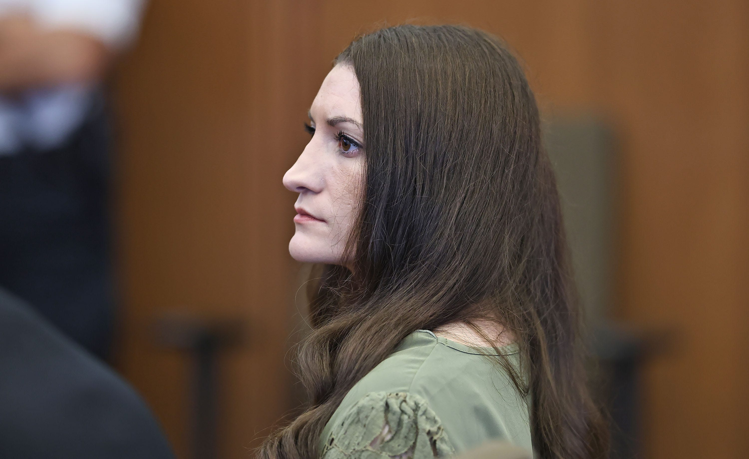 Defendant Lindsay Clancy watches jurors enter the courtroom.
The Lindsay Clancy jury resumes deliberations for  a eight day on Friday, September 4, 2026