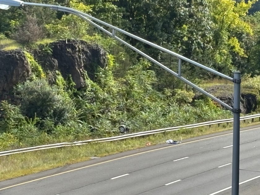 Driver Seriously Injured in I-84 Rollover Crash, Fire Extinguished by Bystanders