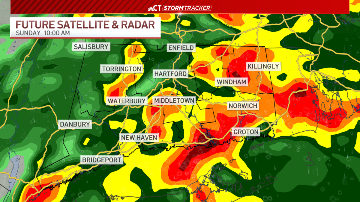 Heavy rain possible at times through a soggy Sunday