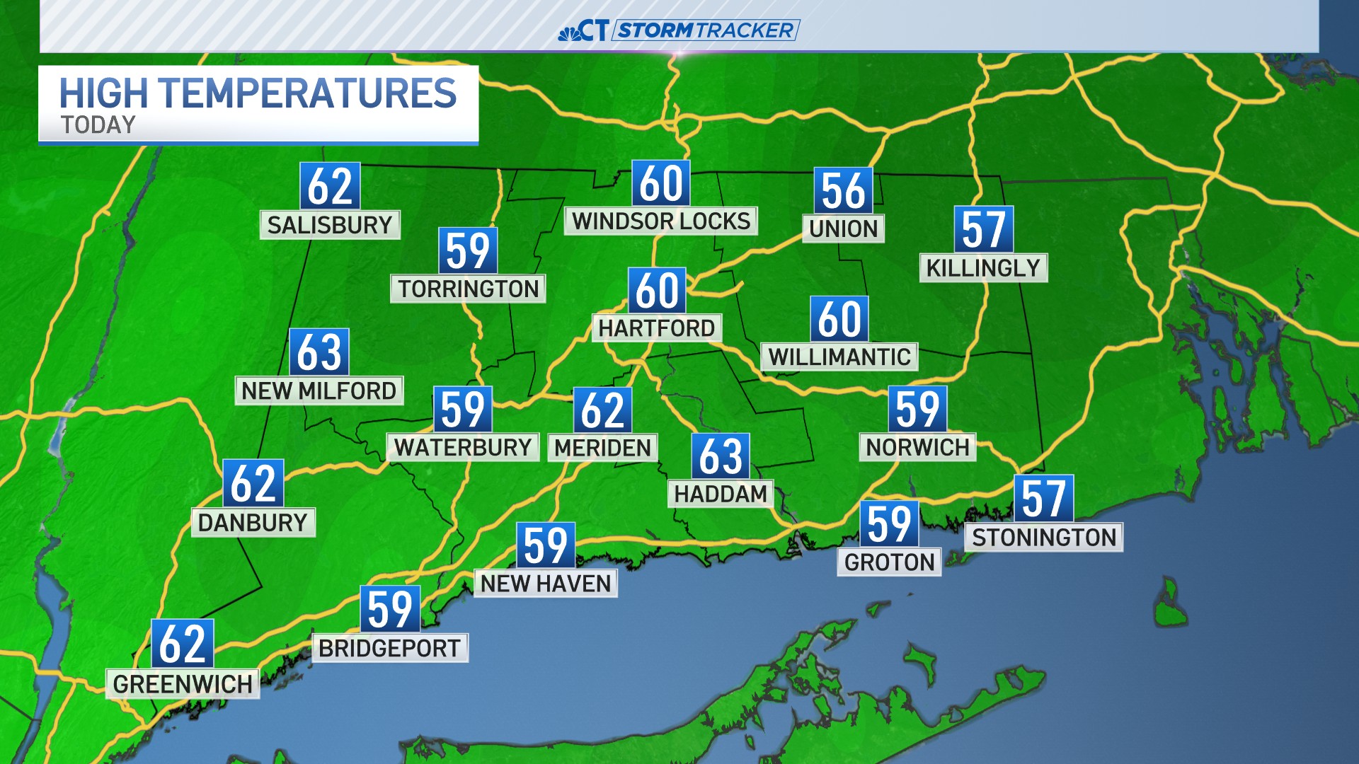 Breezy and windy with temps ranging from high 50s to low 60s for ...
