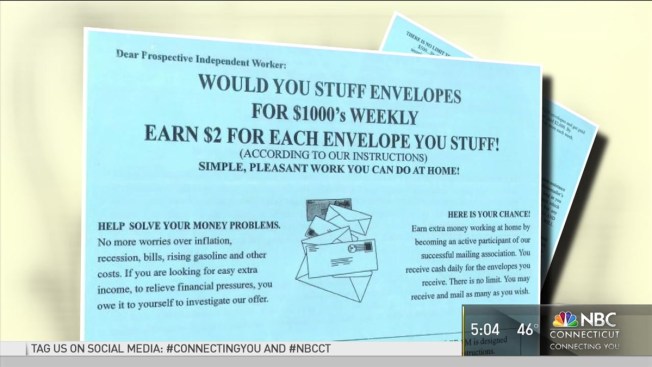 State Warns Residents About Work From Home Job Offers Nbc Connecticut - state issues warning about mailer scheme