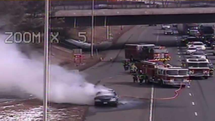 Crews Respond to Vehicle Fire on Interstate 84