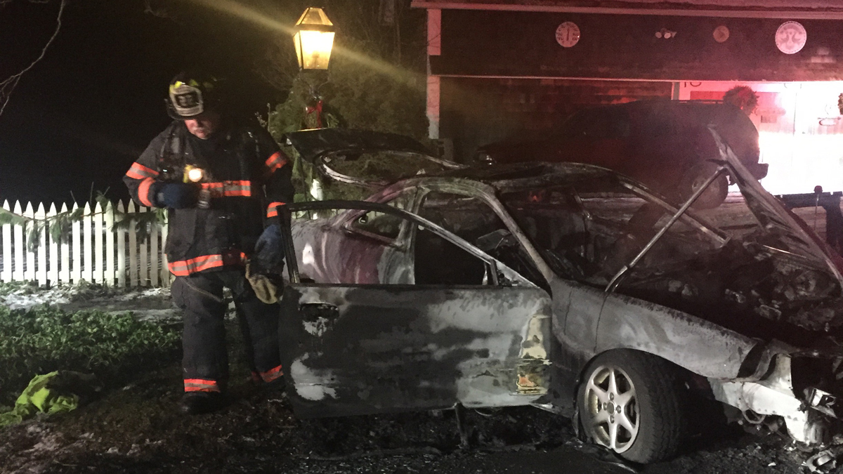 Two People Burned in Car Fire in Danbury