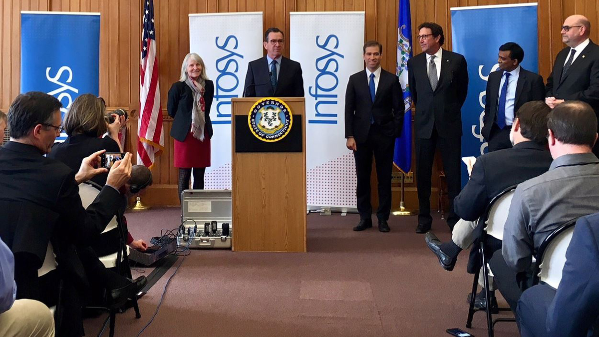 Infosys to Open Hartford Location, Create 1,000 Jobs by 2022