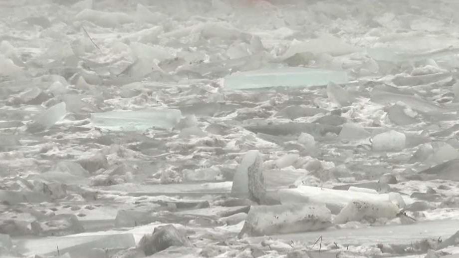 Part of Ice Jam on Housatonic River in Kent Melts
