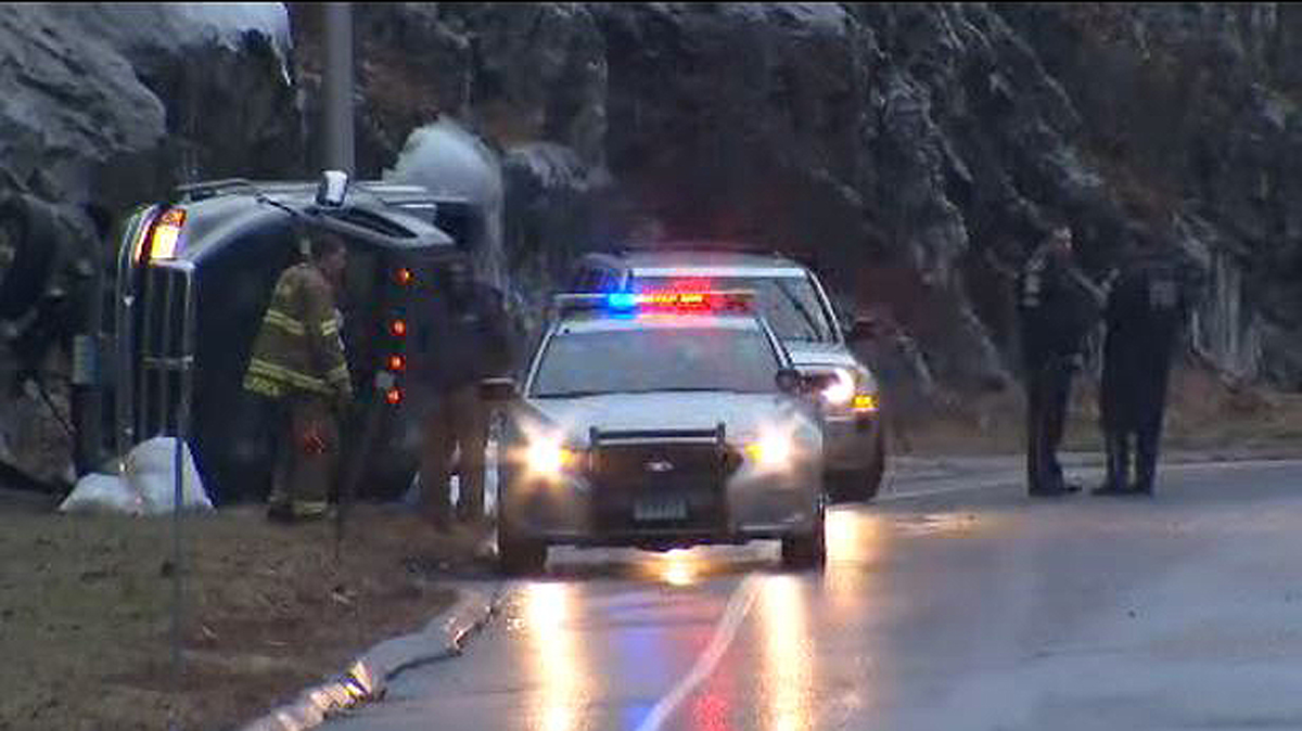 School Buses Stopped, Multiple Car Crashes Due to Icy Roads