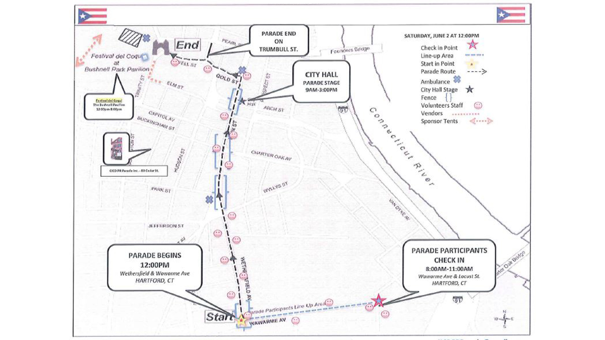 Street Closures for Hartford Puerto Rican Day Parade