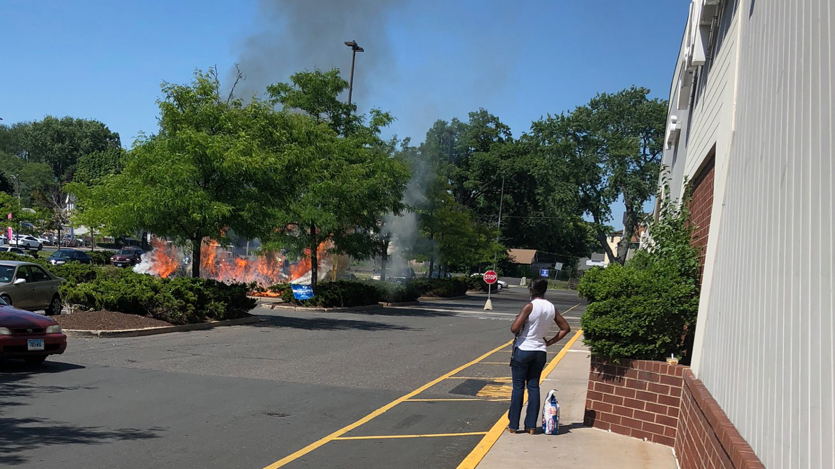 Fire Breaks Out at Stop & Shop Parking Lot in Hartford
