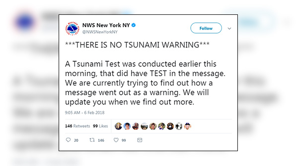 Tsunami Warning Goes Out by Mistake in Connecticut