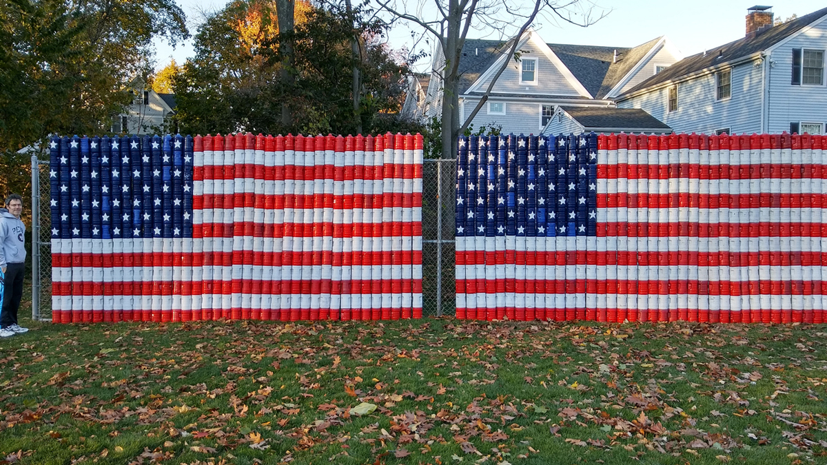 Darien Man Creates American Flag Tribute for Veterans Day