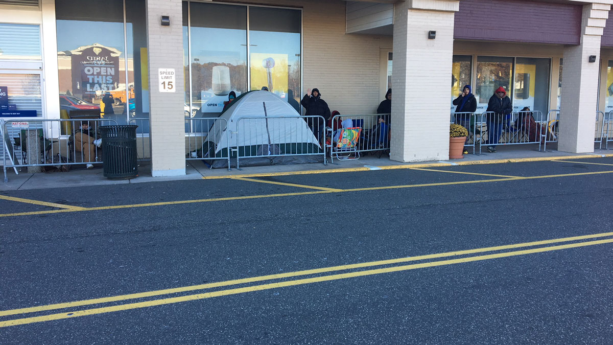 Shoppers Camp Out For Black Friday Deals