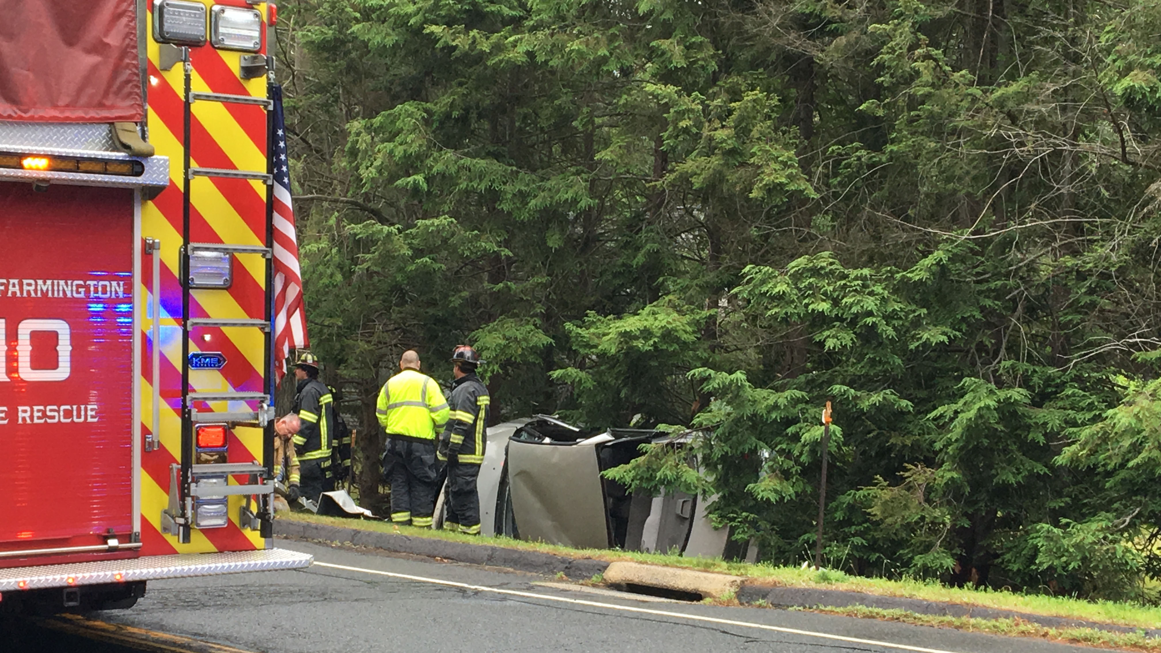 Rollover Crash on Route 10 in Farmington Sends Woman to Hospital