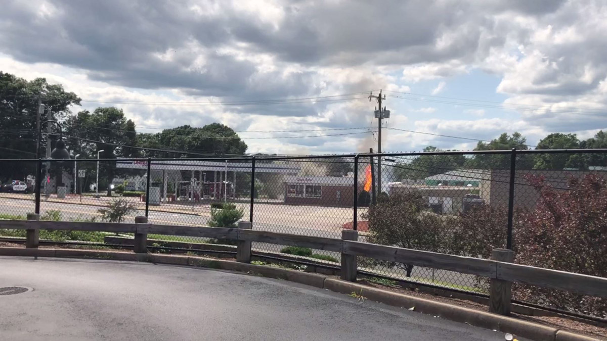 Fire Erupts at Manchester Gas Station