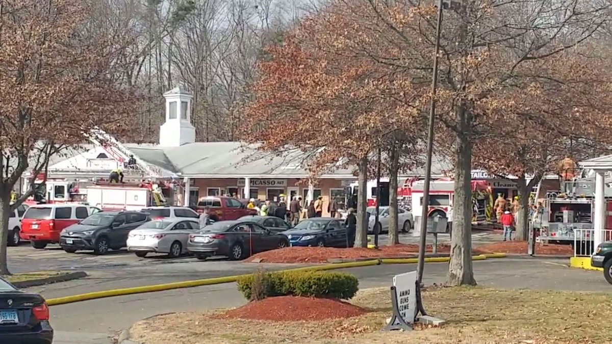 Fire Breaks Out in Shopping Plaza in Orange