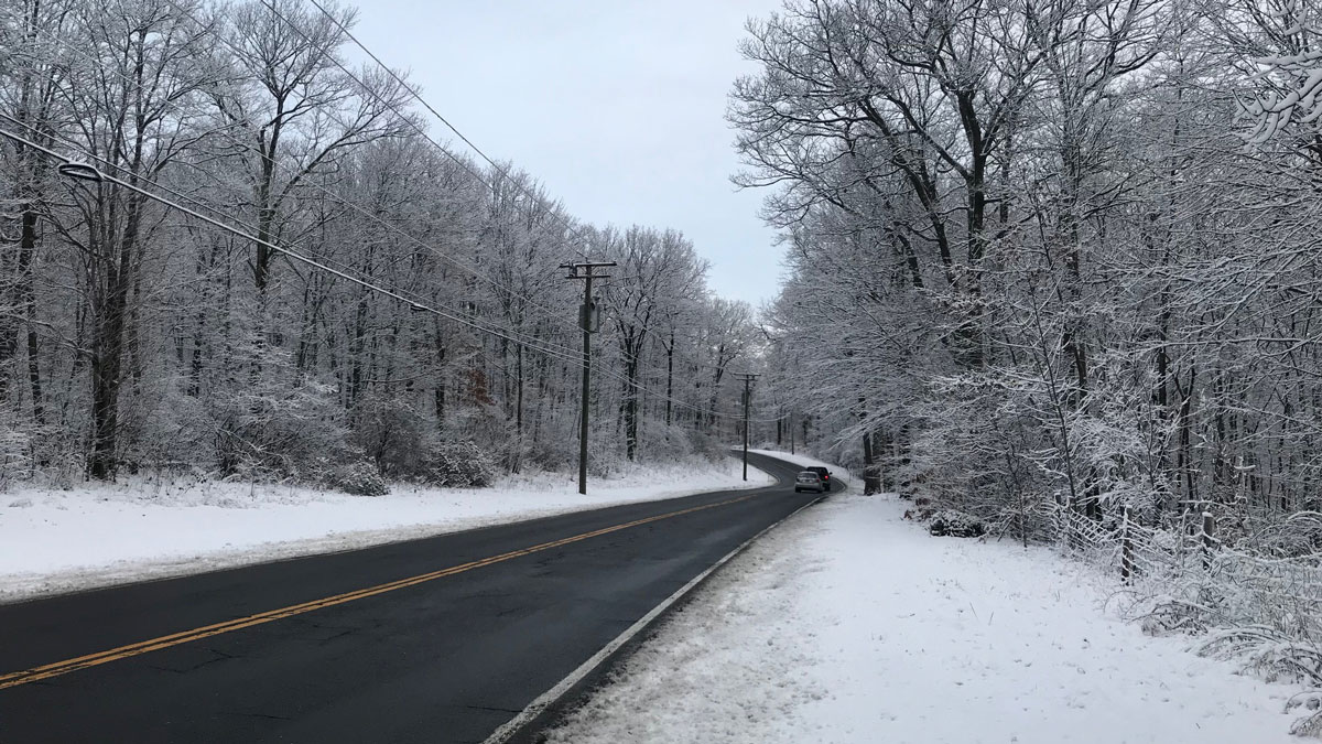 Snow Causes Slippery Morning Commute